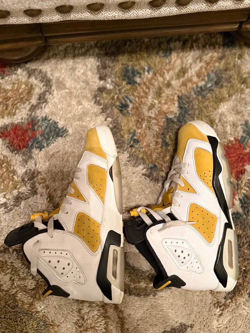 Jordan Kids' Retro Basketball Shoes - Yellow White Black